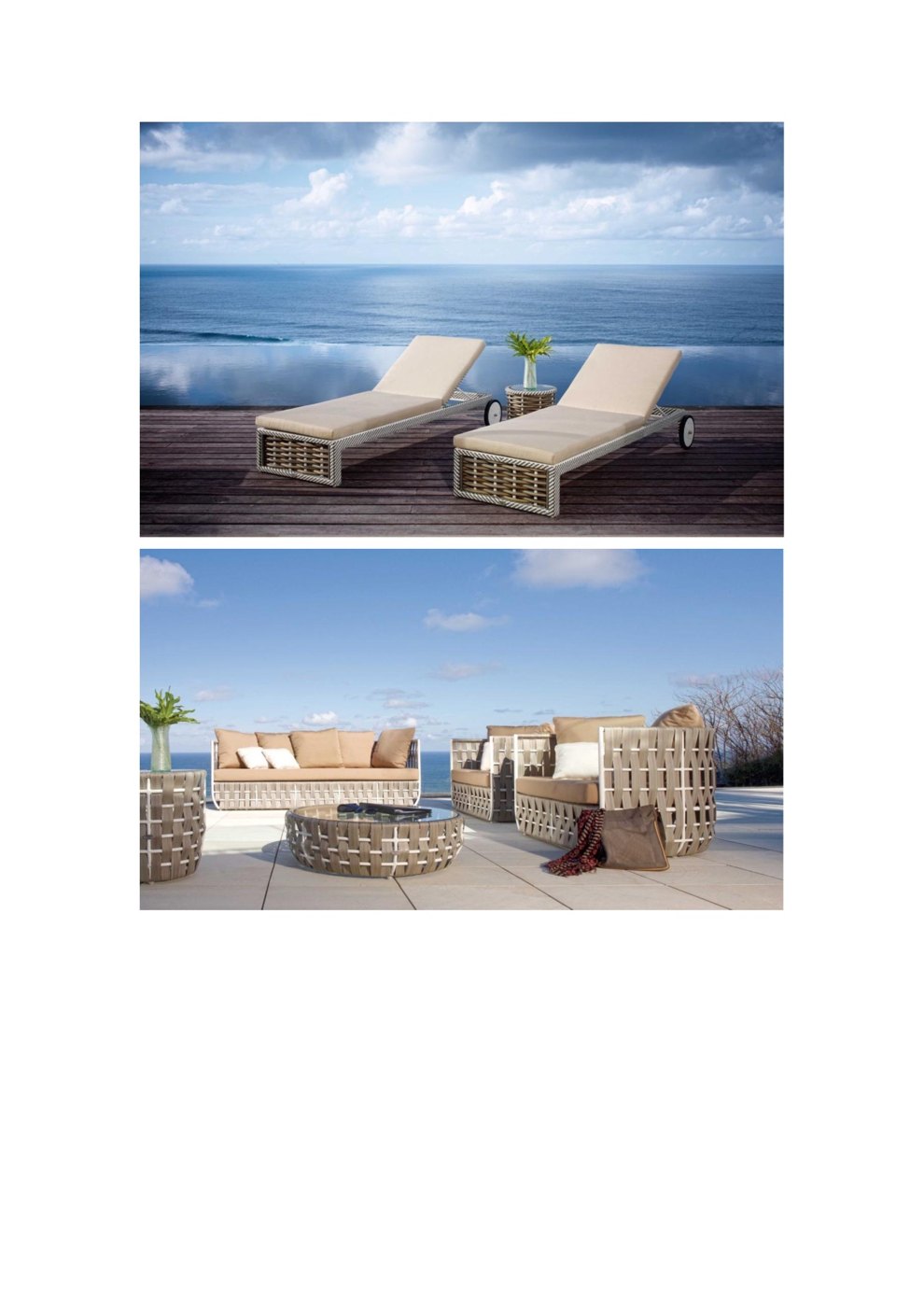 Rattan Sun Lounger & Sofa