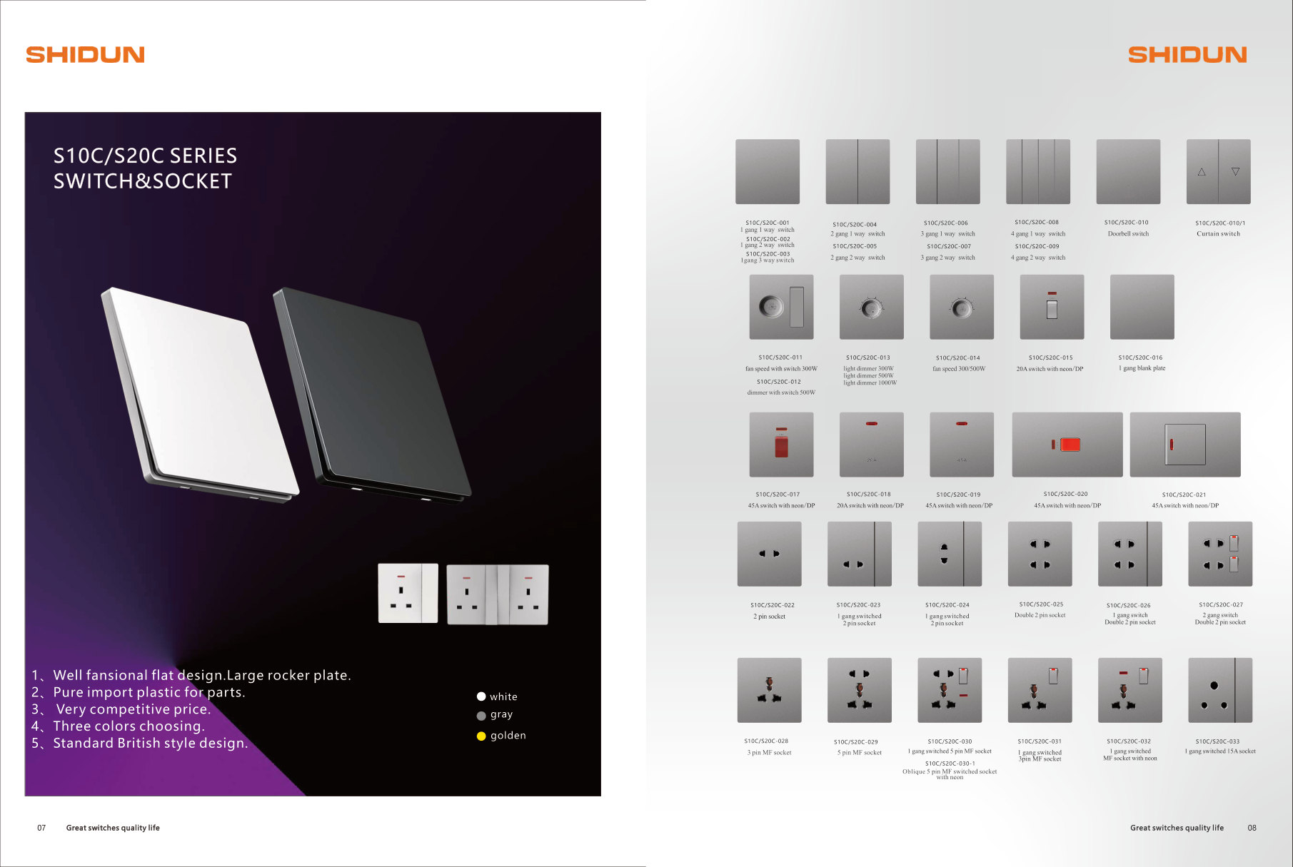 Switches and sockets